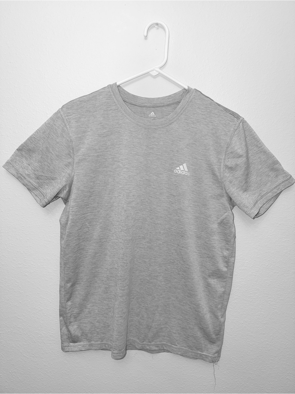 adidas Light Grey Crew Neck Logo Tee